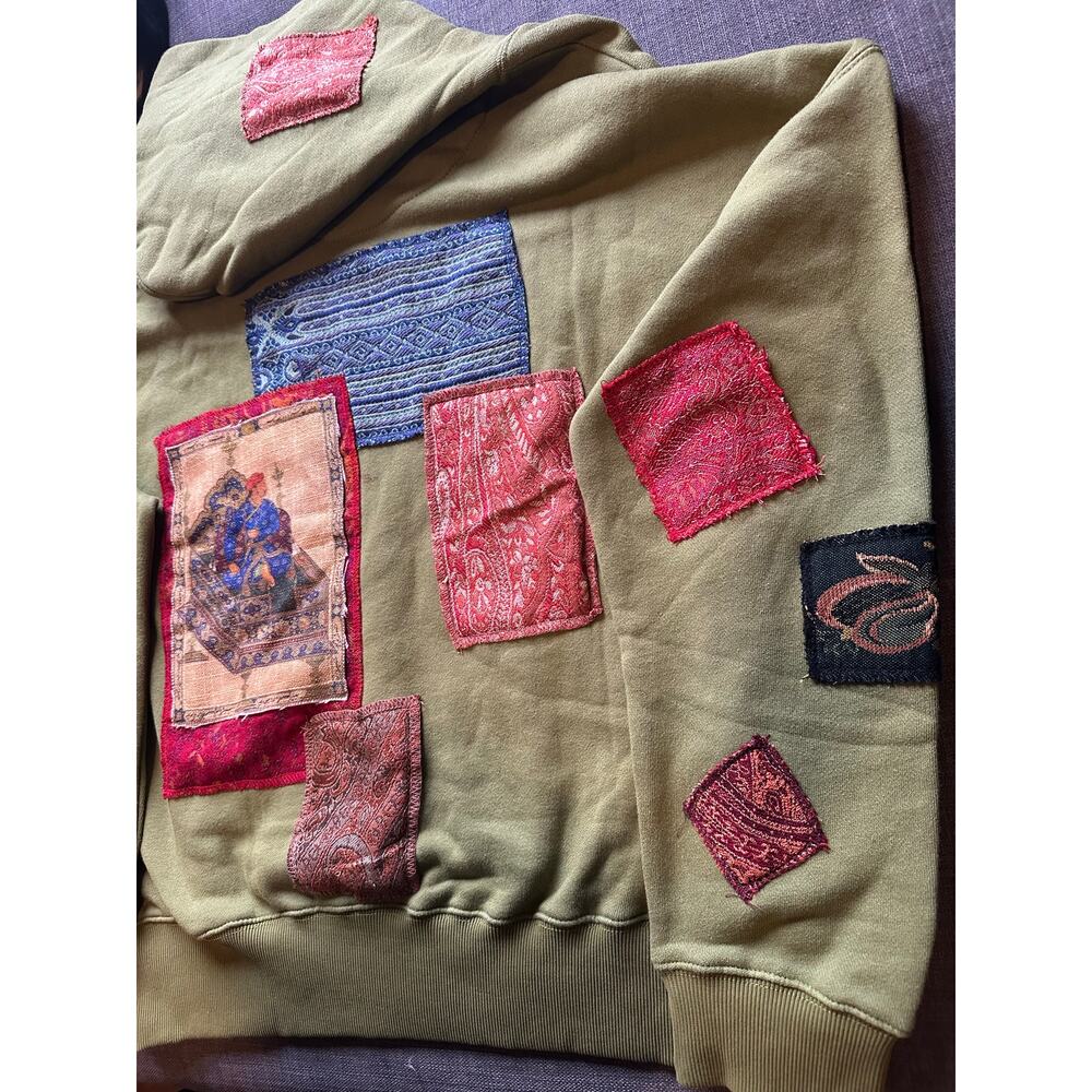 NWT Rastah Olive Green Jamawar Patchwork Hoodie ; SOLD OUT $315 MSRP - Picture 8 of 8